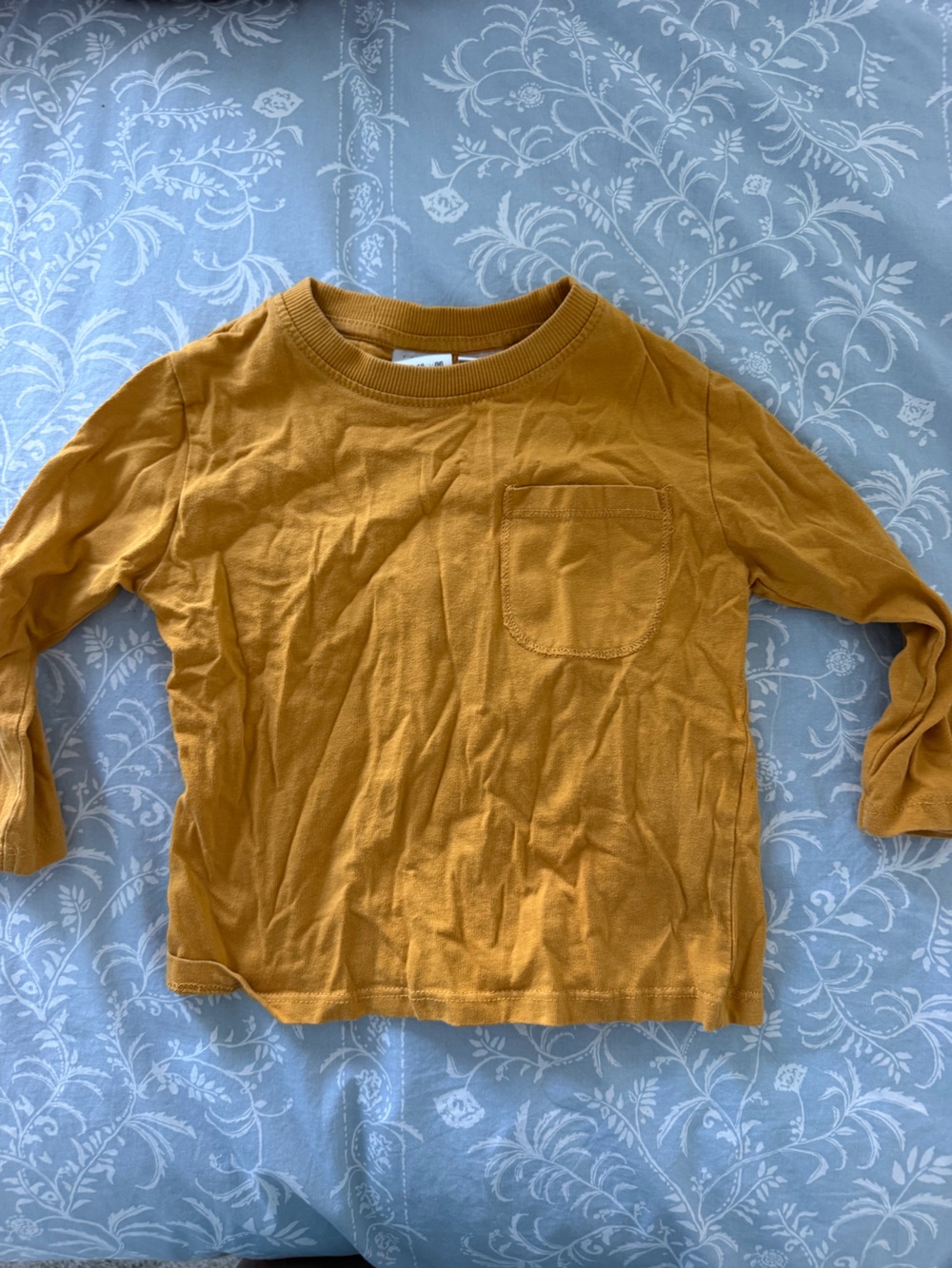 Zara Long-Sleeve Crew Pocket Shirt - Mustard Yellow